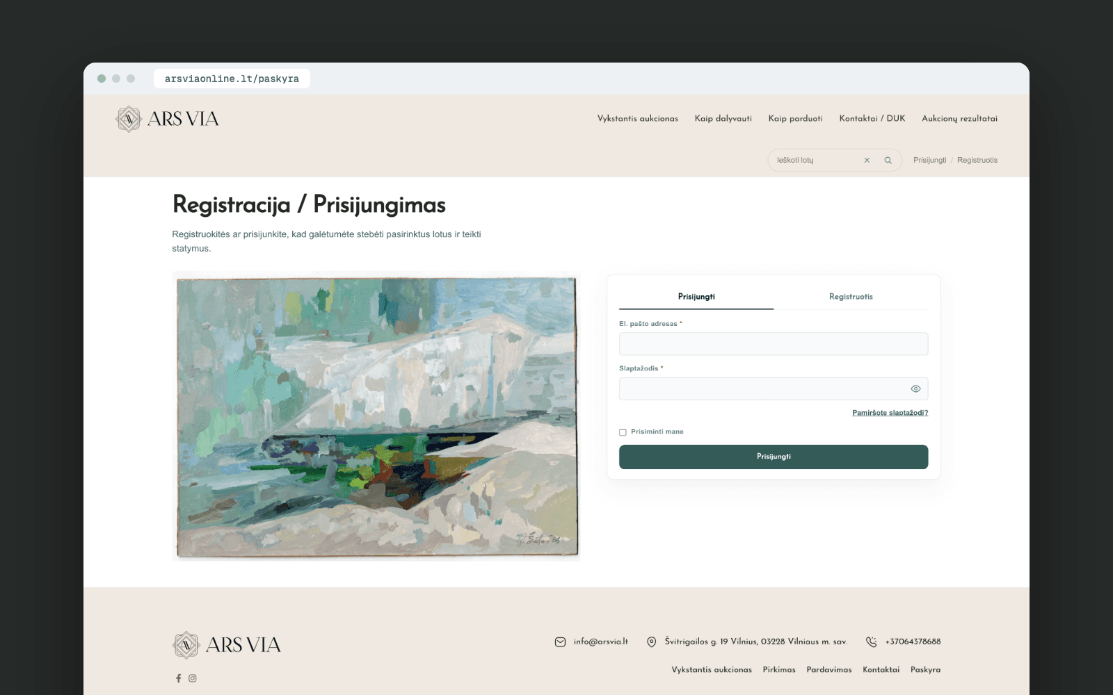 ARS VIA – prisijungimas