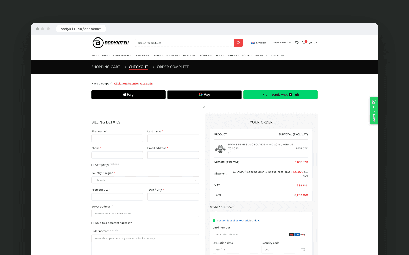 Bodykit.eu – atsiskaitymas