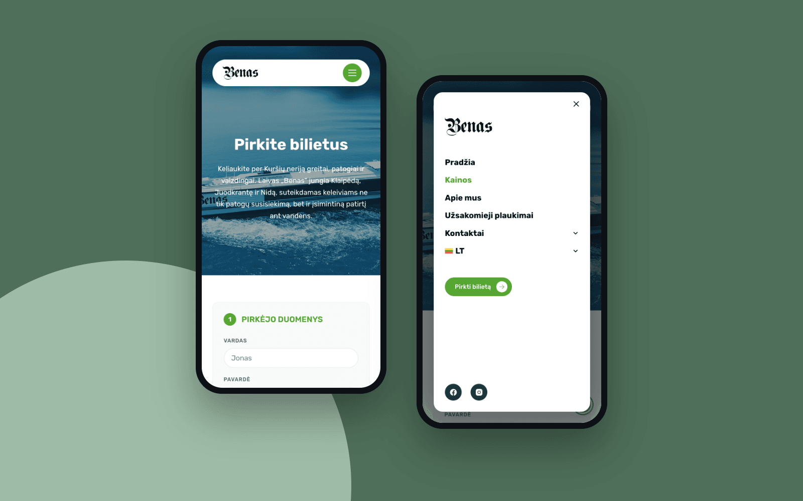 KlaipėdaNida – mobilus meniu