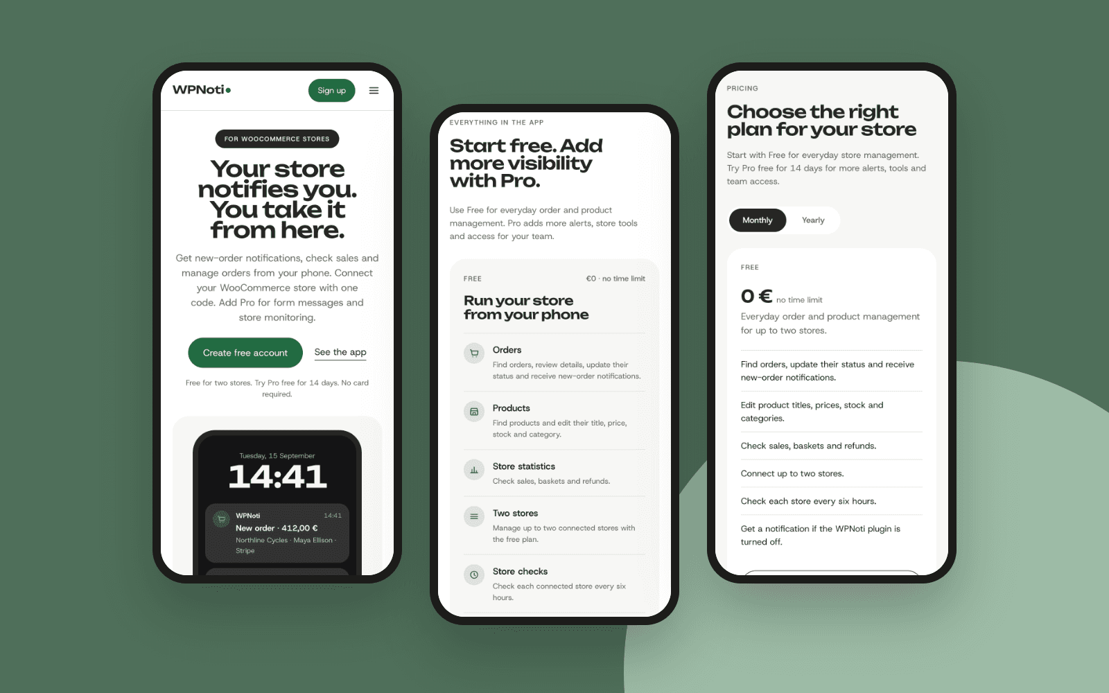 WPNoti – nukreipimo puslapis telefone